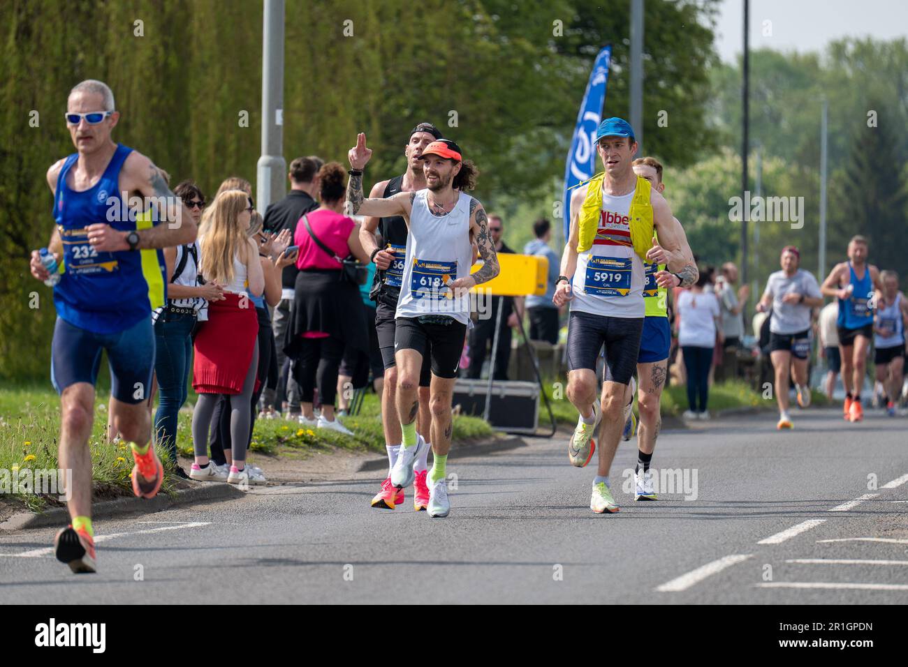 Leeds, UK. 14th May, 2023. Runners competing in the Rob Burrow Leeds