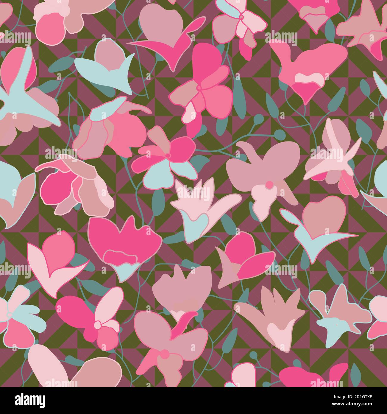 Floral abstract seamless pattern. Vector design for different surfaces ...