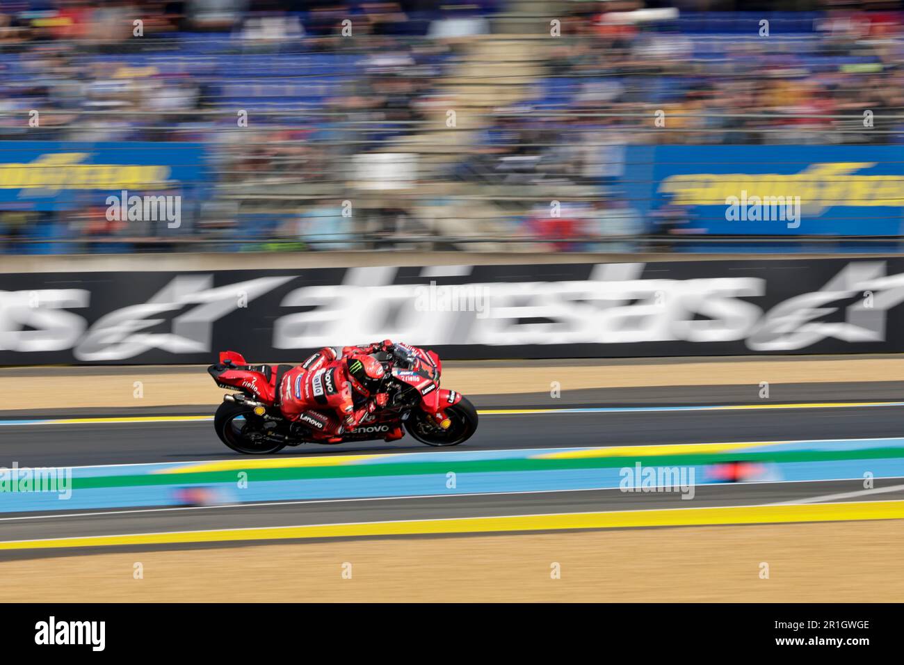 Italian rider Francesco Bagnaia of the Ducati Lenovo Team steers his ...