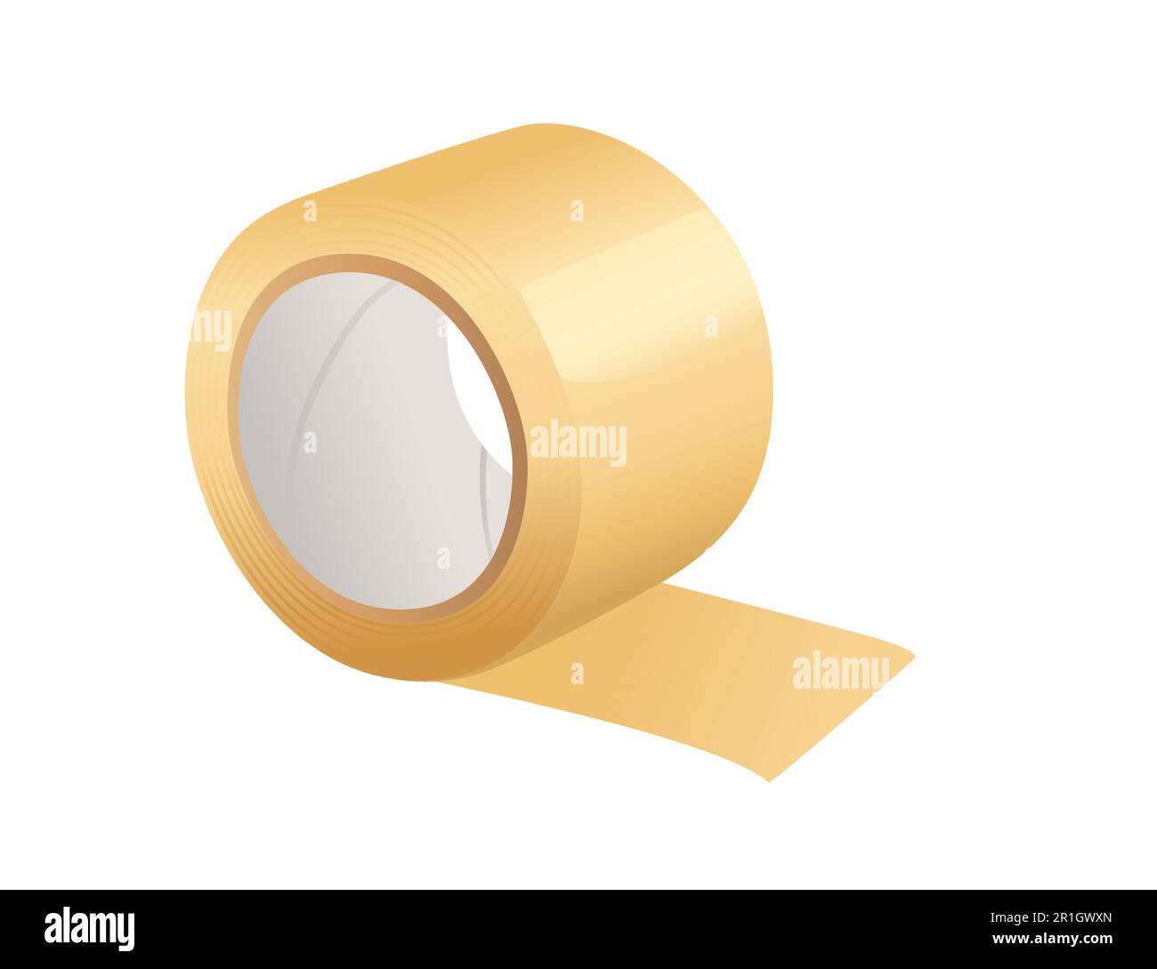 Yellow scotch adhesive tape vector illustration isolated on white