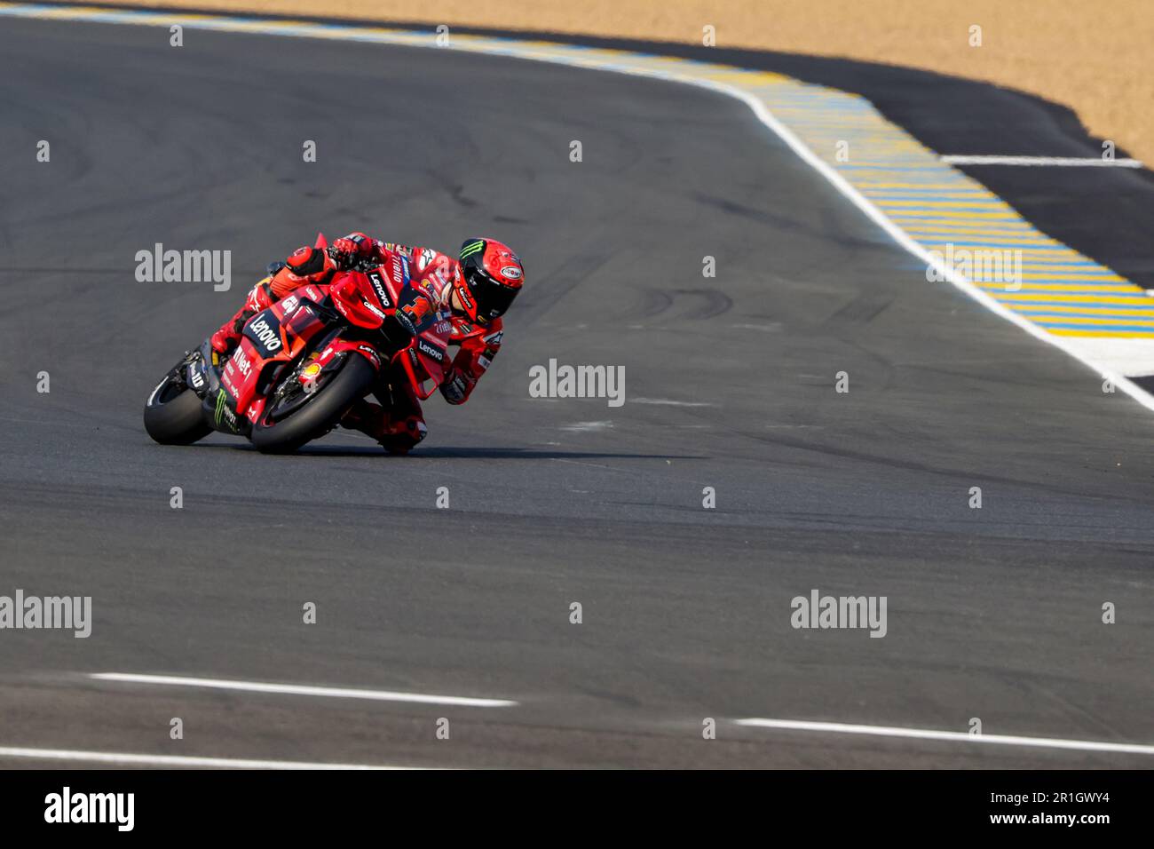Italian rider Francesco Bagnaia of the Ducati Lenovo Team steers his ...