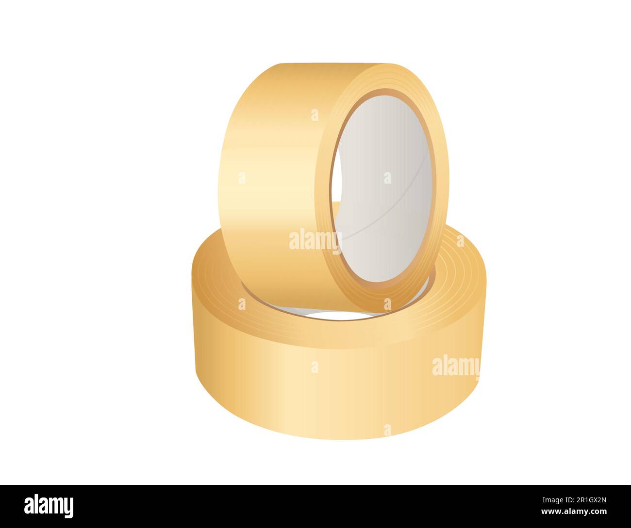 Yellow scotch adhesive tape vector illustration isolated on white