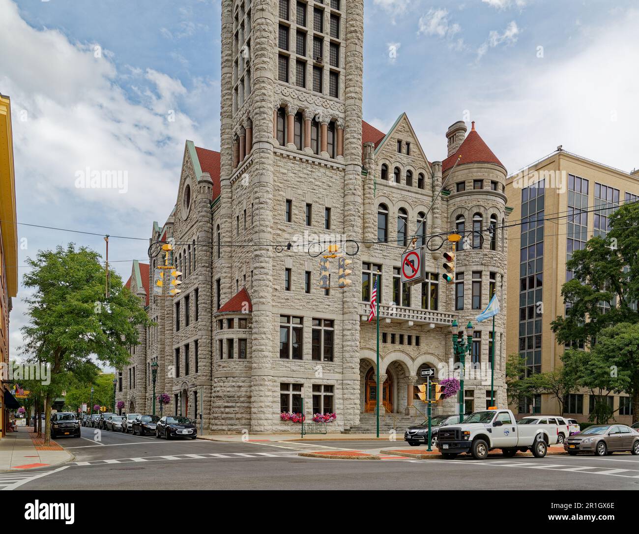 City Hall, on Washington Street in Downtown Syracuse, is built of