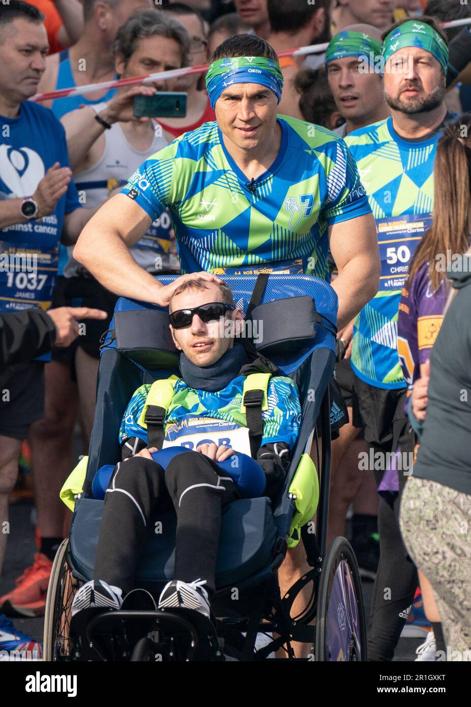 Rob Burrow and Kevin Sinfield during the 2023 Rob Burrow Leeds Marathon