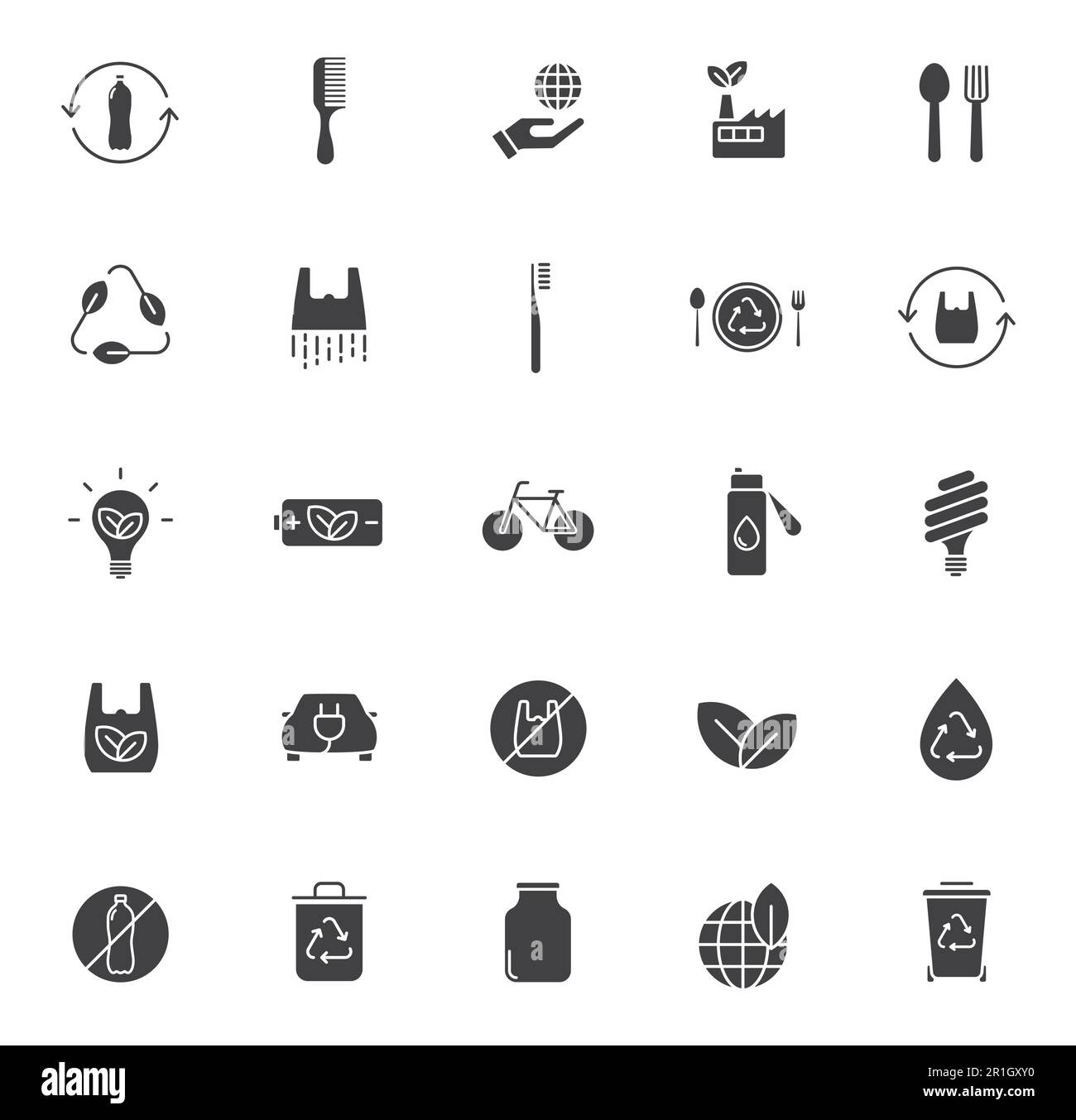 zero waste silhouette vector icons Stock Vector Image & Art - Alamy