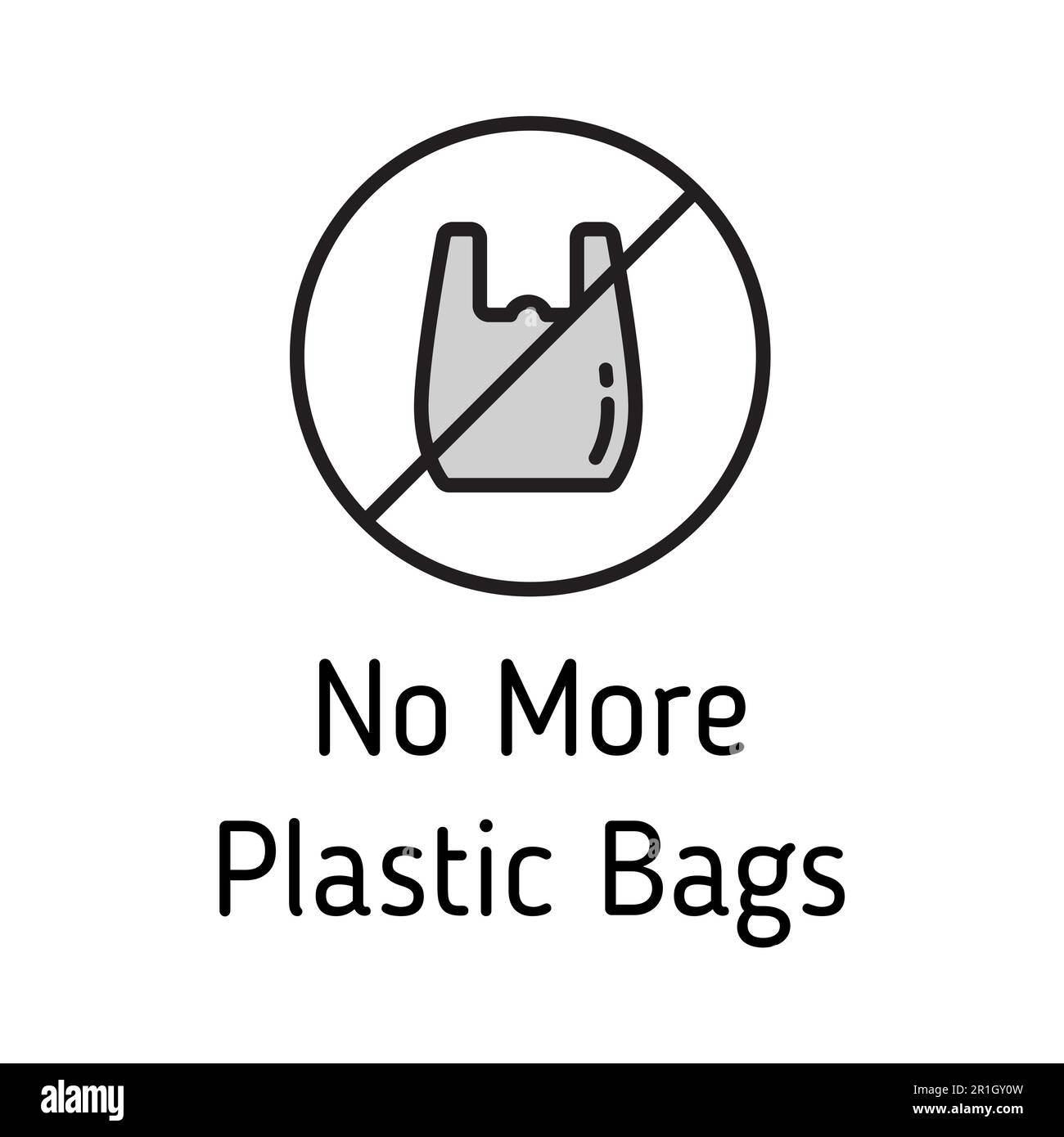 No plastic bags label Stock Vector Images Alamy