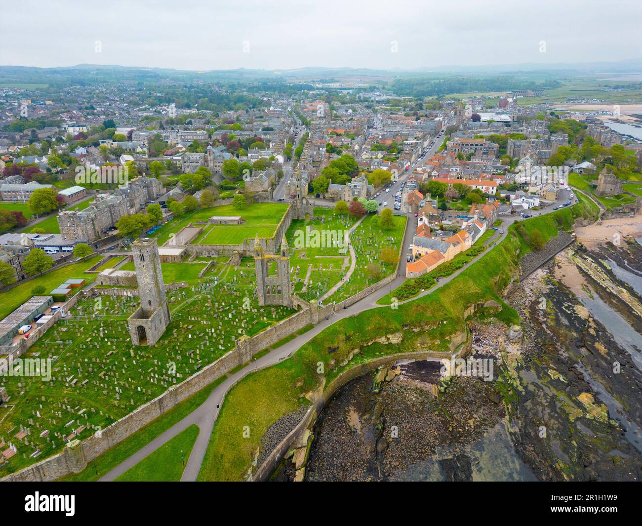 Aerial view of St Andrews town in Fife, Scotland, UK Stock Photo Alamy