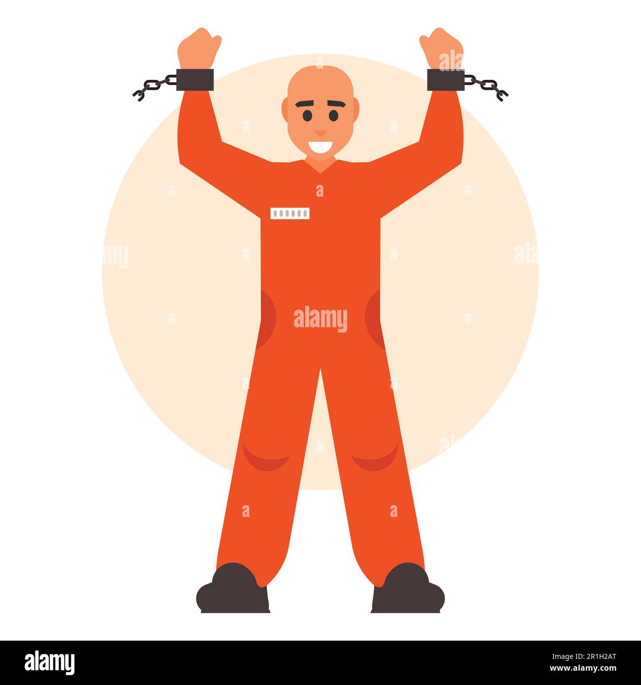 Prisoner in orange uniform Vector illustration in flat style Stock Vector