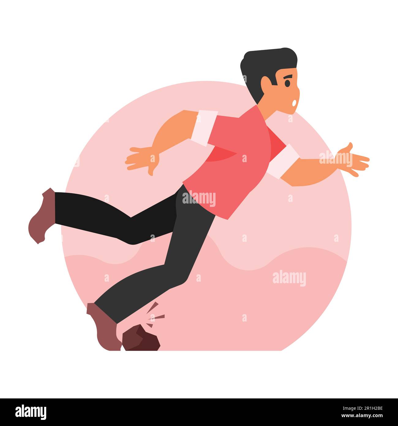 Running man Vector illustration in flat style Isolated on white background Stock Vector