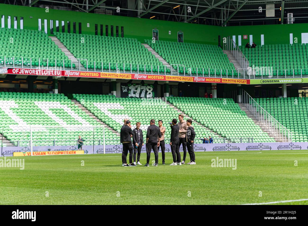 GRONINGEN, Stadium Euroborg, 14-05-2023 , season 2022 / 2023 , Dutch Eredivisie Football. FC Groningen players  before the match Groningen - Ajax (Photo by Pro Shots/Sipa USA) Stock Photo