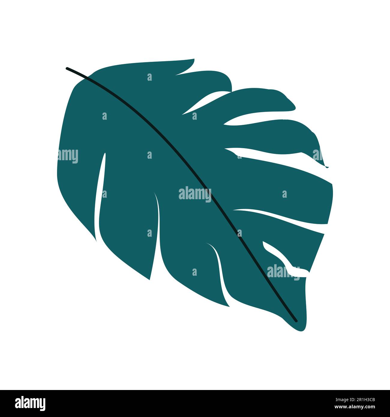 tropical leaf icon over white background. colorful design. vector ...