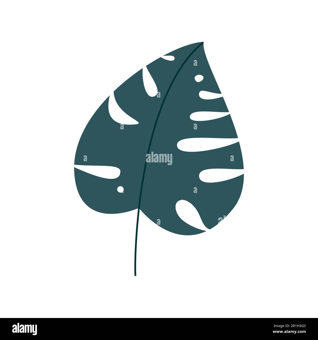 Monstera leaf  simple illustration  vector icon design element Stock Vector