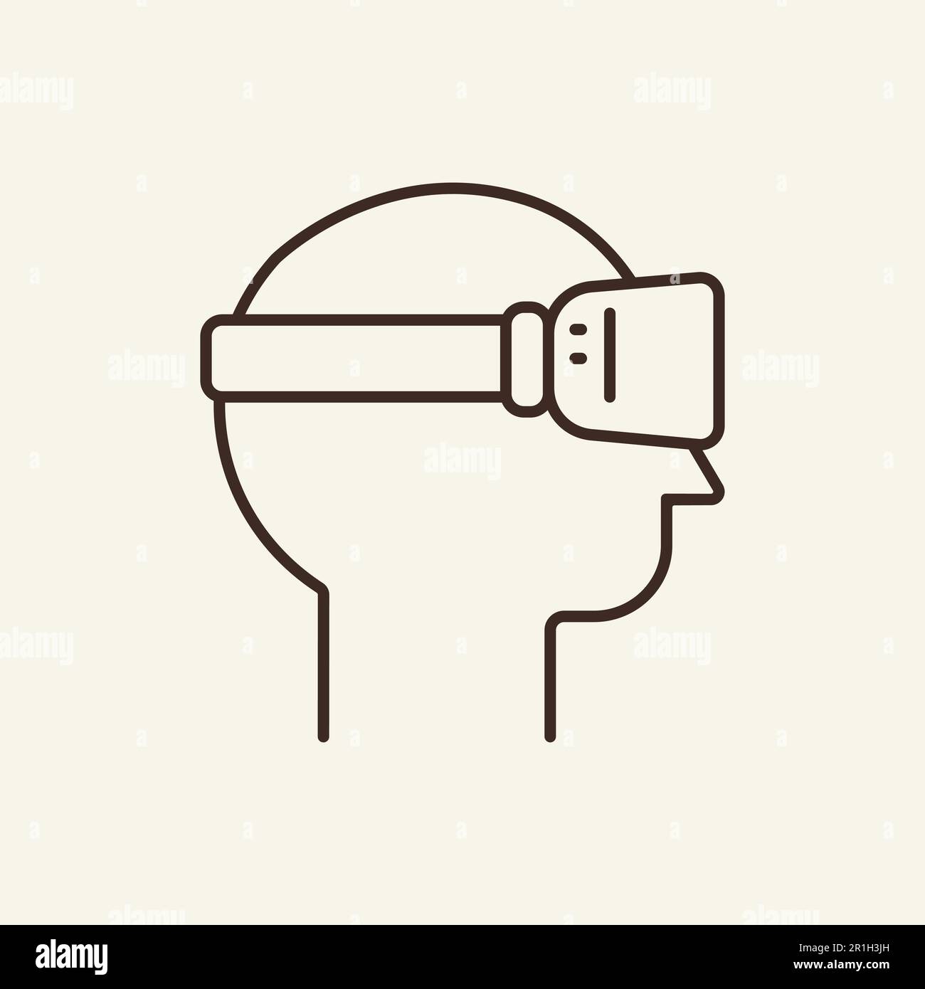VR glasses line icon Stock Vector
