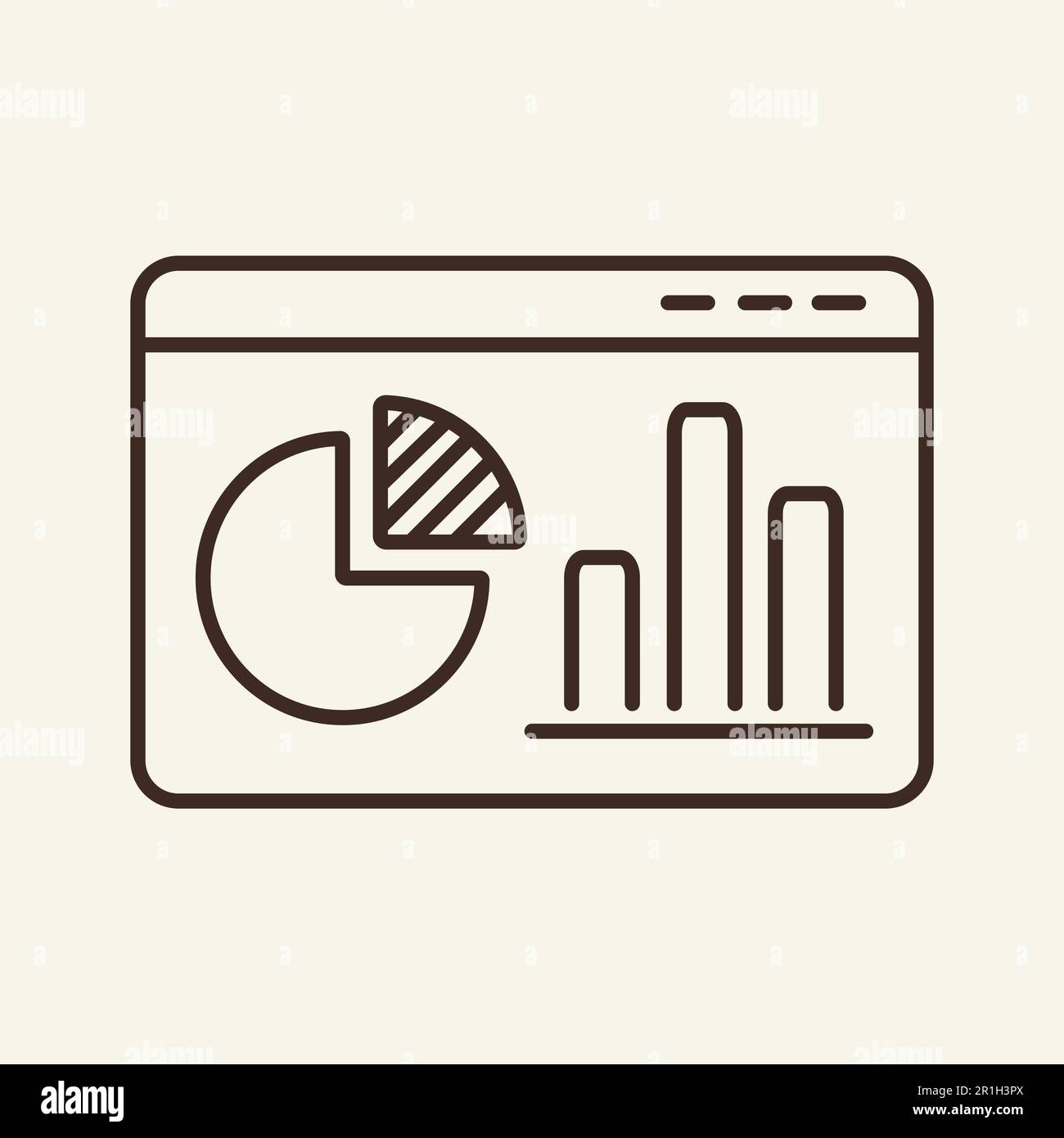 Pie chart and diagram on screen line icon Stock Vector Image & Art - Alamy