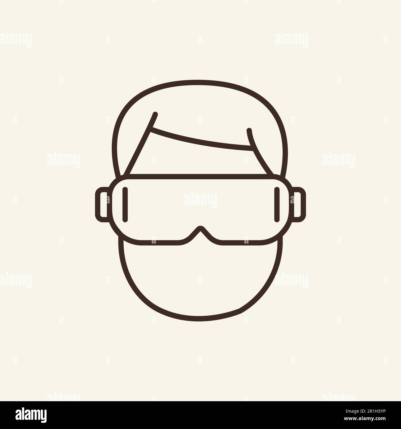 Virtual headset icon outline hi-res stock photography and images - Alamy