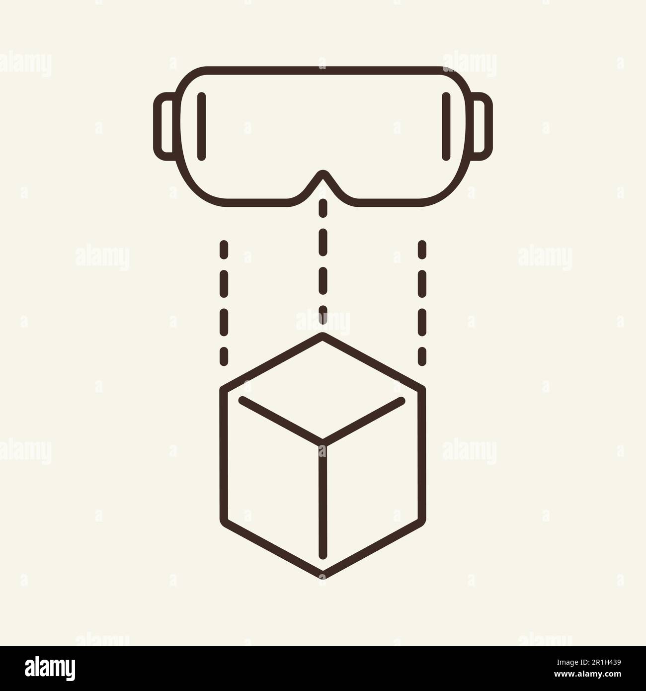 VR glasses line icon Stock Vector