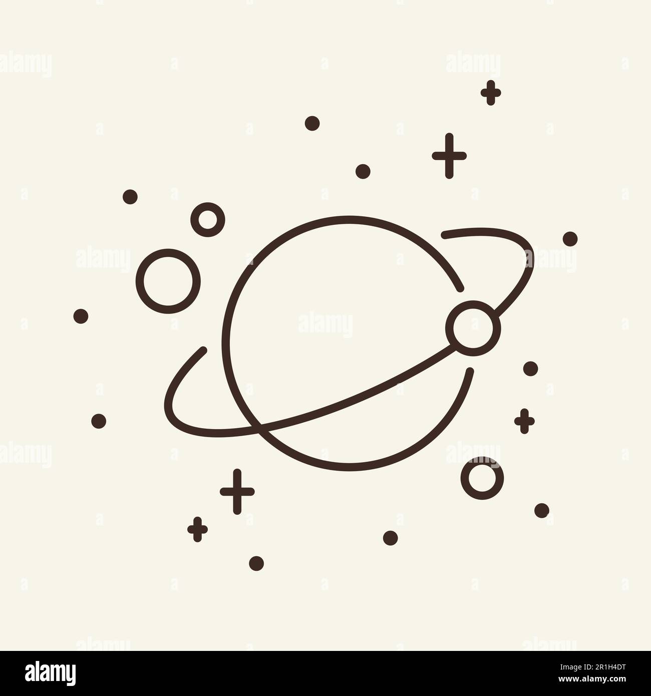Ringed planet line icon Stock Vector Image & Art - Alamy