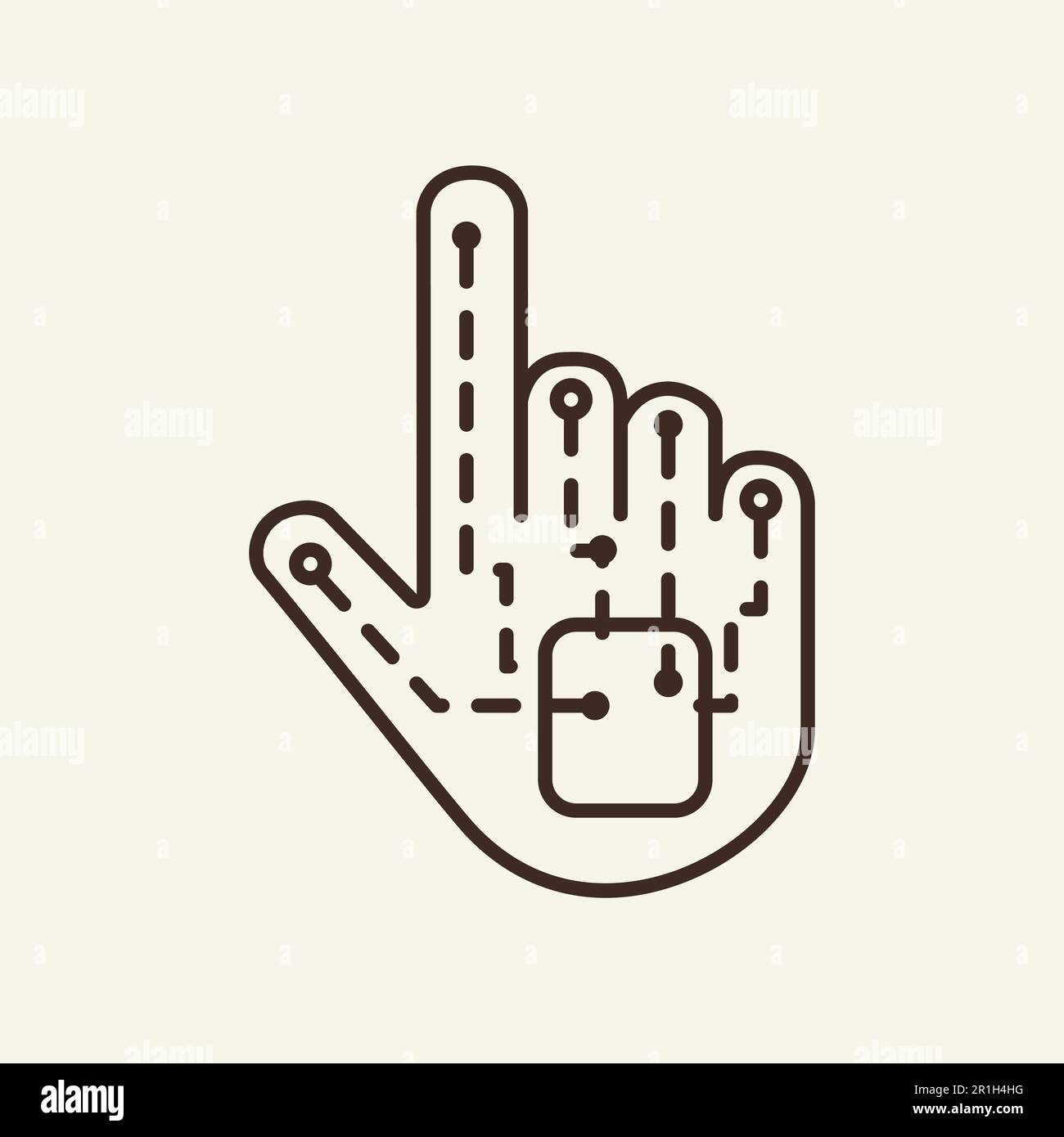 Bionical hand line icon Stock Vector
