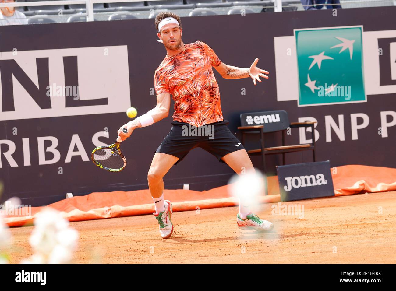 Marco Cecchinato (ITA) against Roberto Bautista Agut (ESP) during the  Tennis Internationals Internazionali BNL d'Italia (day7) on May 14, 2023 at  the Foro Italico in Rome, Italy (Photo by Agn Foto/LiveMedia Stock