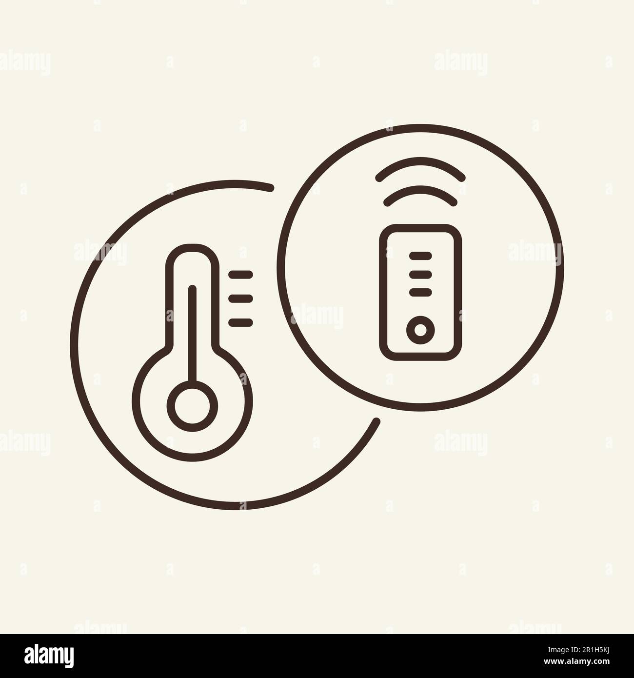 Temperature with remote control line icon Stock Vector Image & Art - Alamy