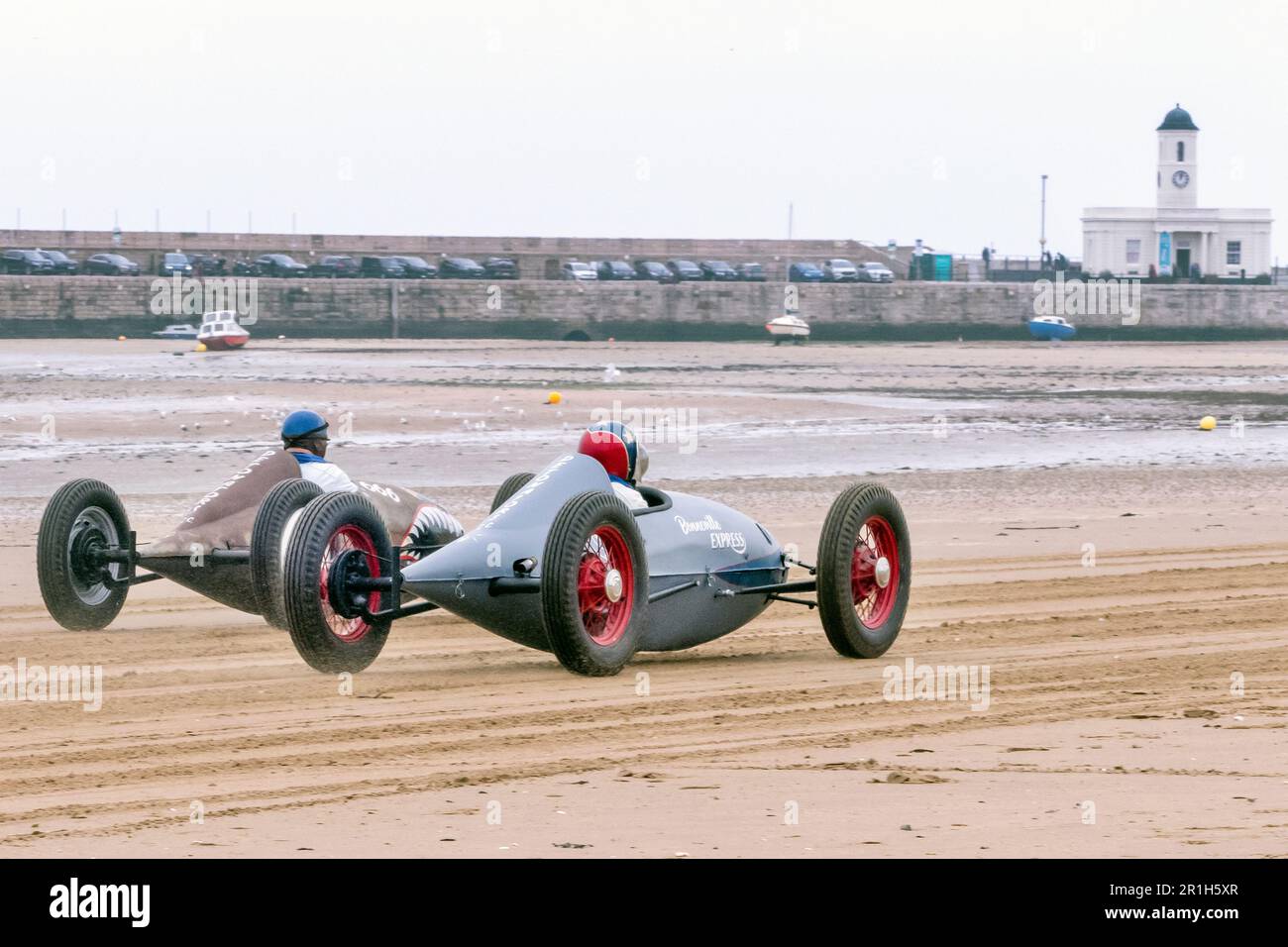 Belly Tank hotrods racing at the Mille Margate beach race 2023 Stock Photo