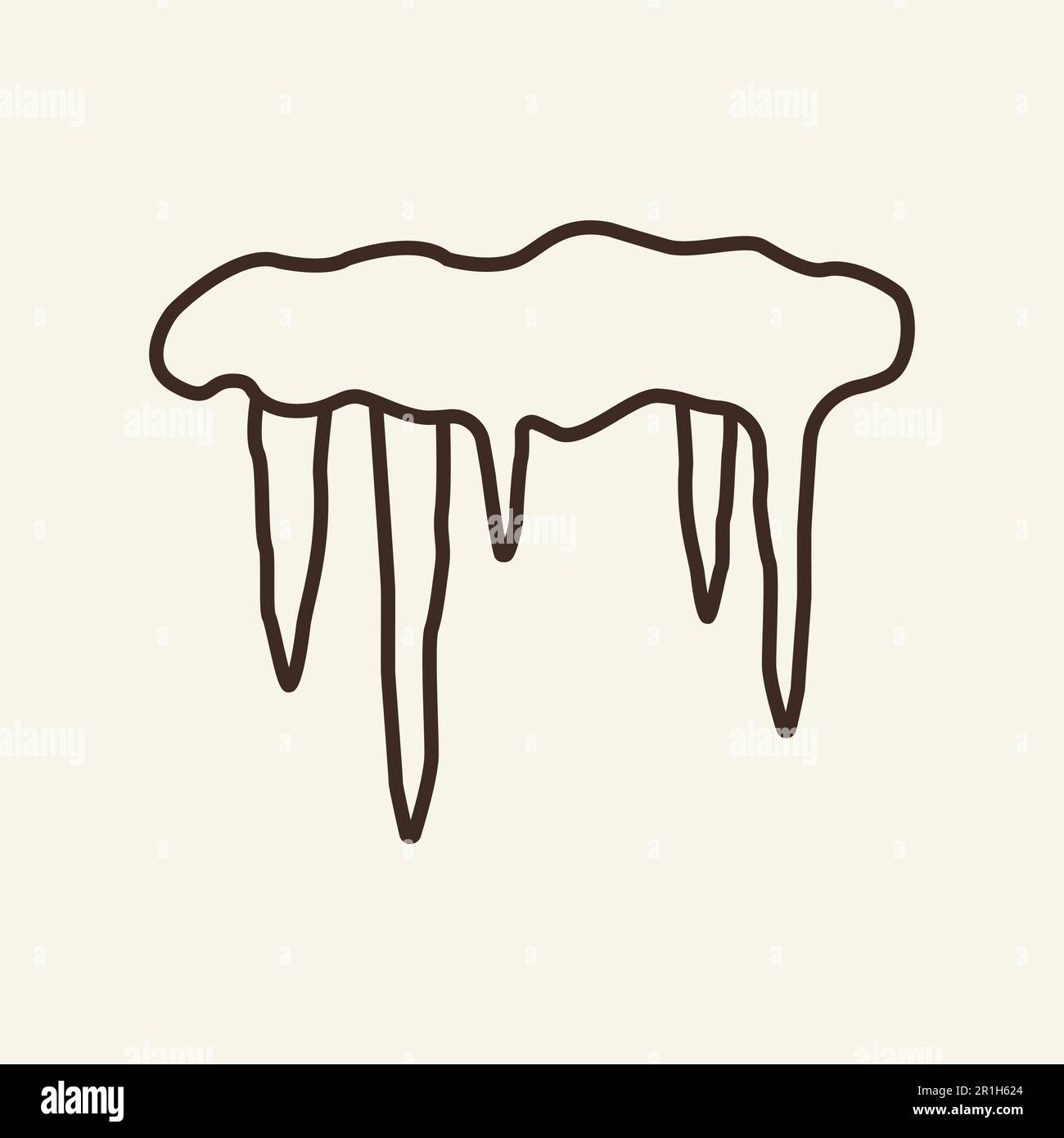 Icicles line icon Stock Vector