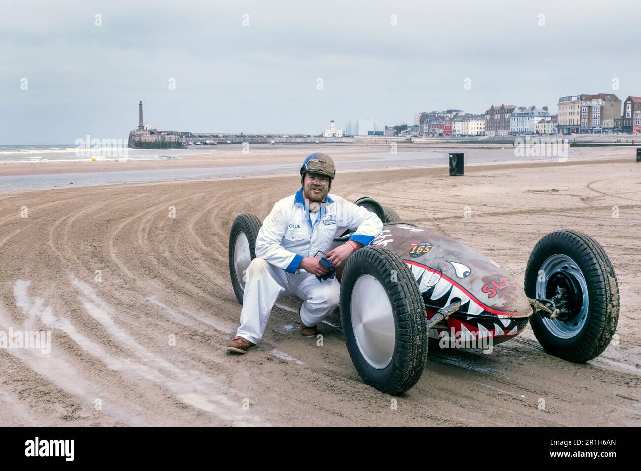 Belly Tank hotrods racing at the Mille Margate beach race 2023 Stock Photo