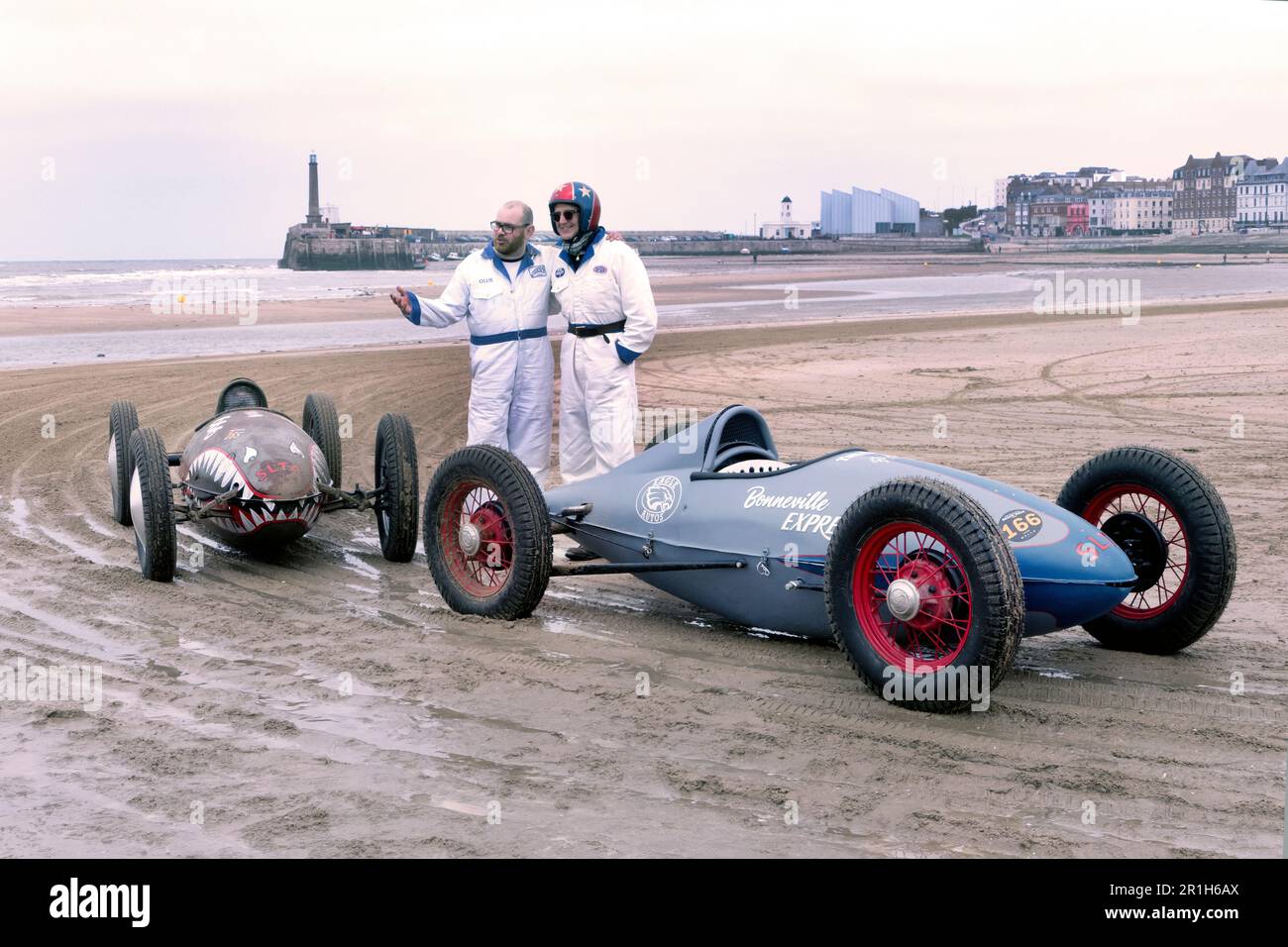 Belly Tank hotrods racing at the Mille Margate beach race 2023 Stock Photo