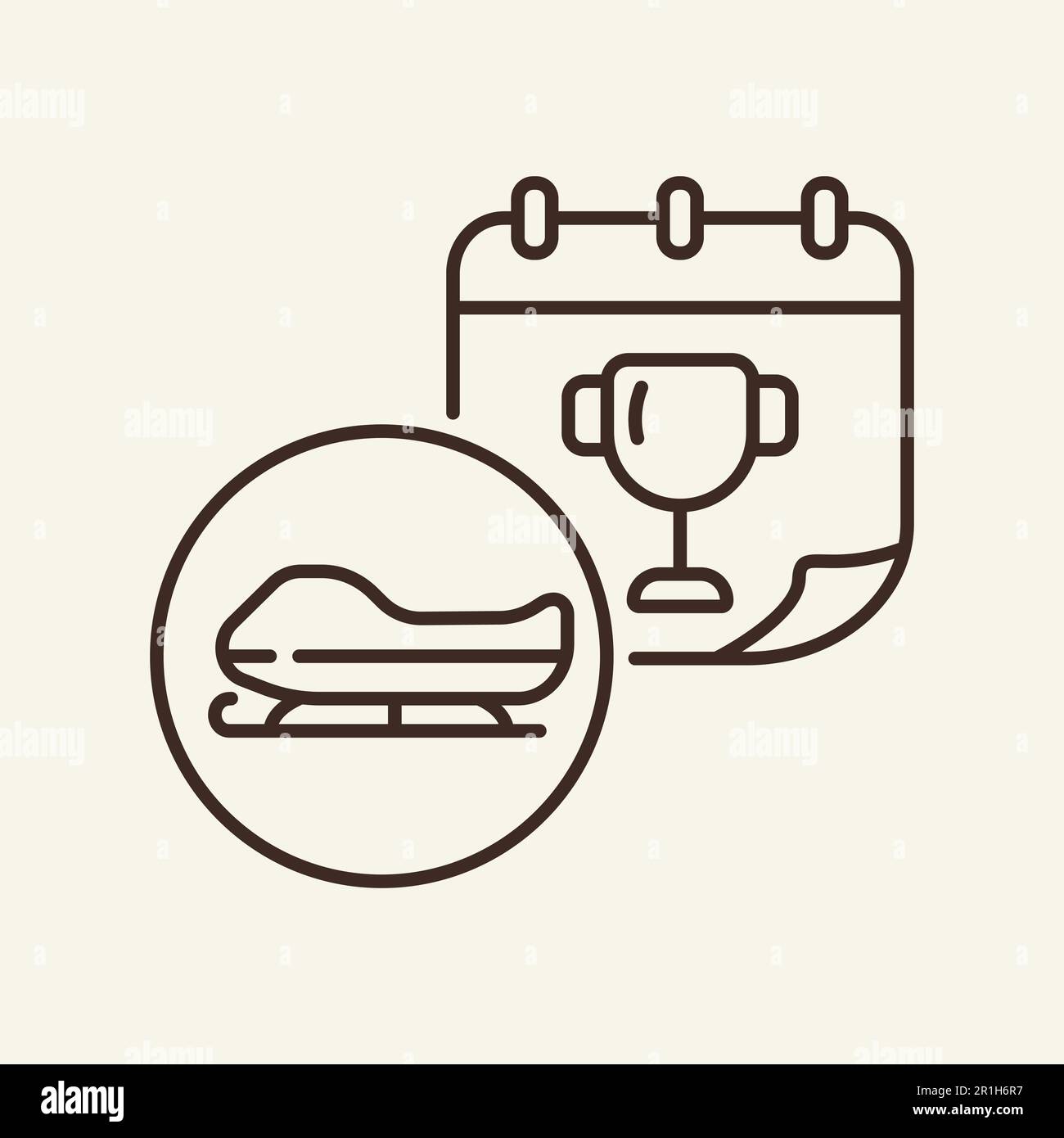 Bobsleigh prize line icon Stock Vector