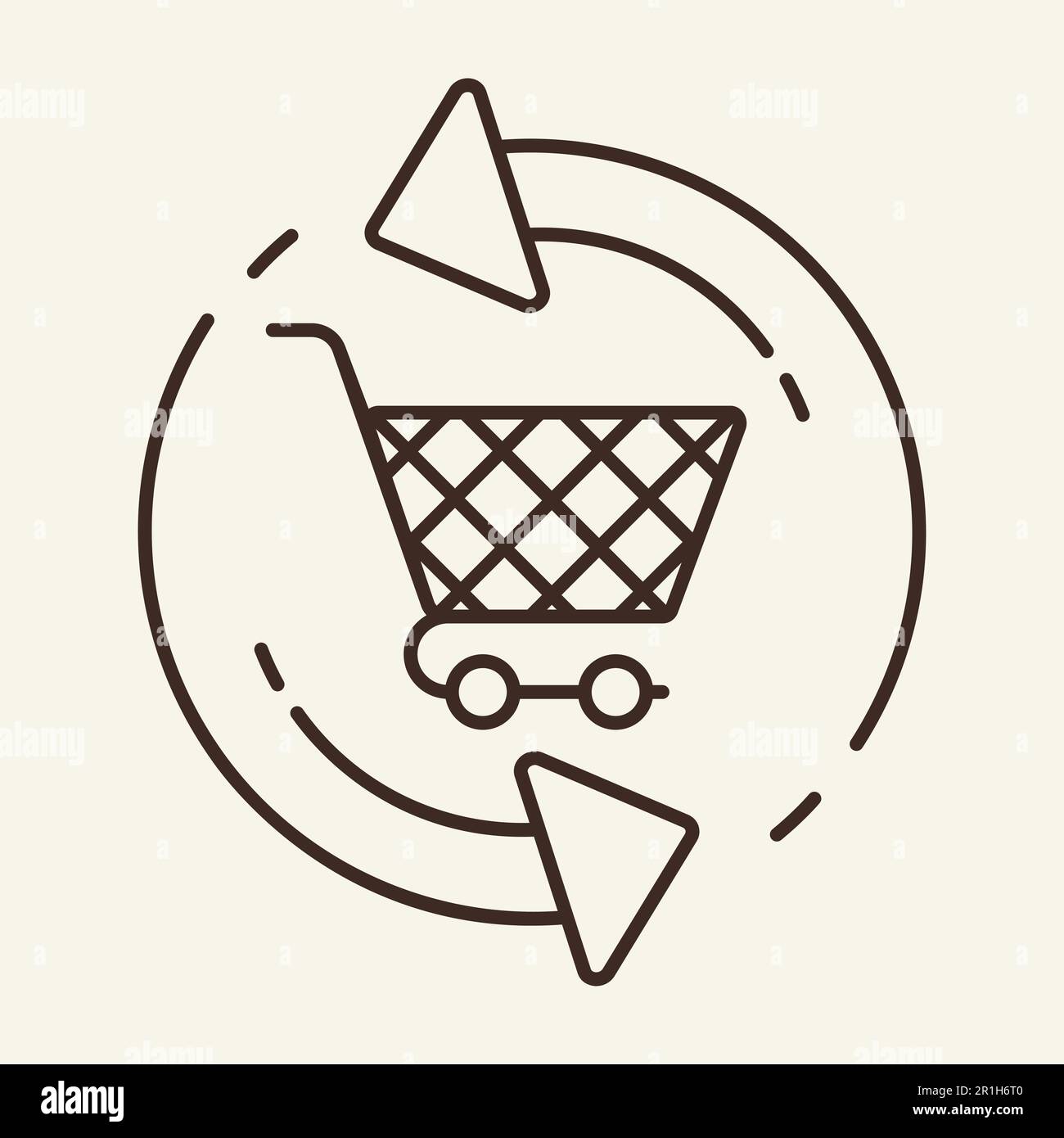 Shopping cart with double arrow line icon Stock Vector Image & Art - Alamy