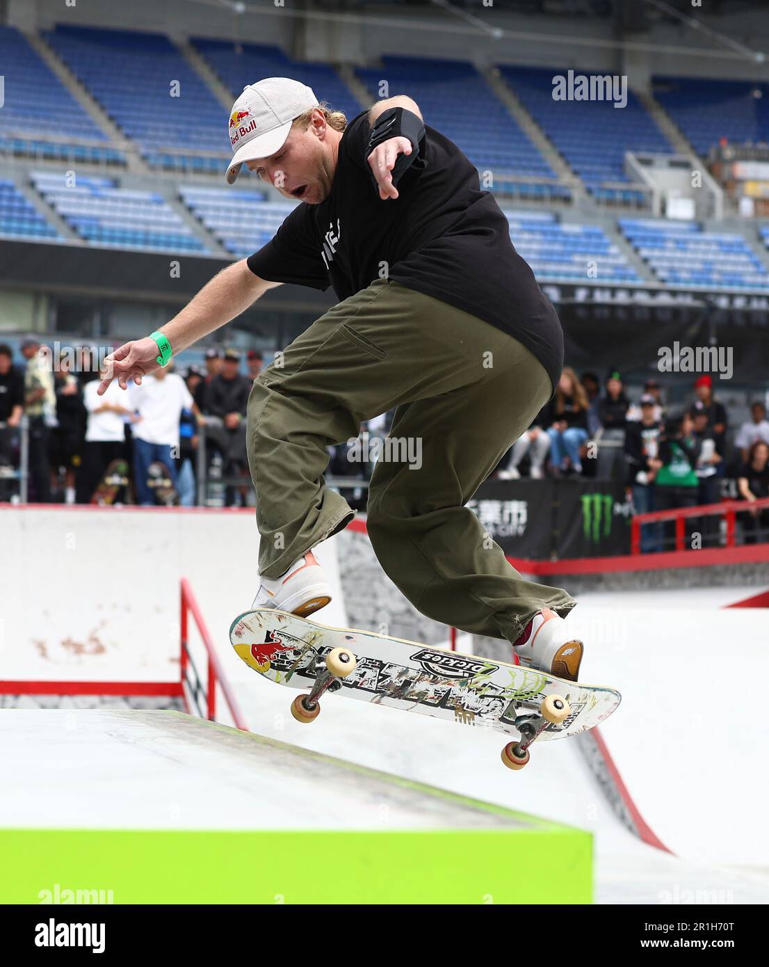 Jamie Foy of the U.S.A.performs during the men's Skateboarding