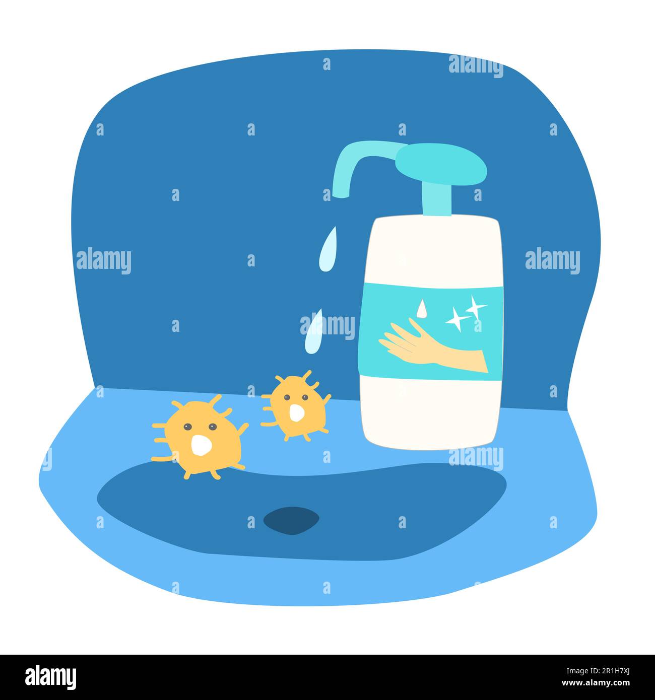 antibacterial concept in a flat style for a banner Stock Vector Image ...