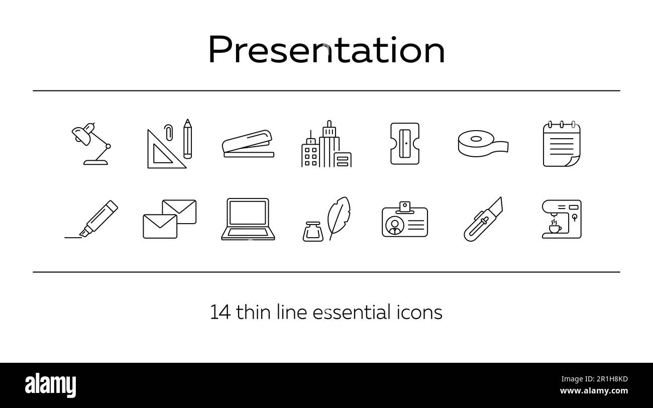 Presentation icon set Stock Vector Image & Art - Alamy