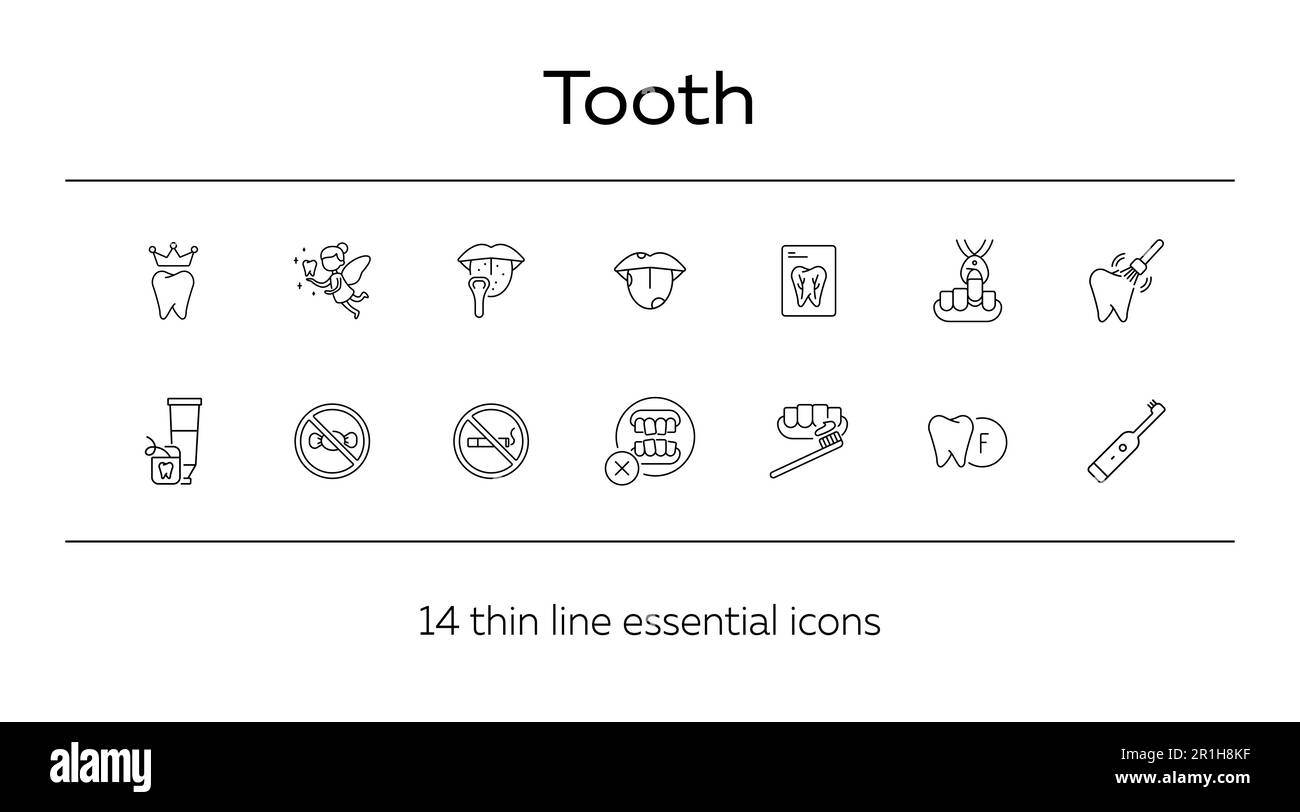 Tooth line icon set Stock Vector Image & Art - Alamy