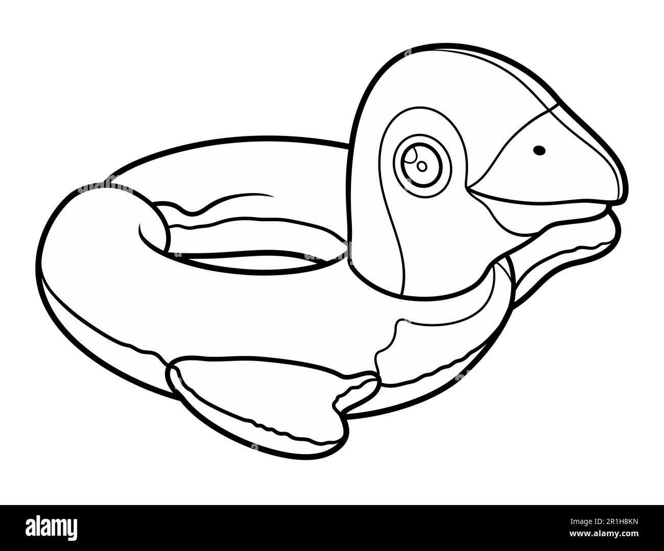 Cartoon cute doodle Penguin Inflatable Pool Circle. Summer swimming toy