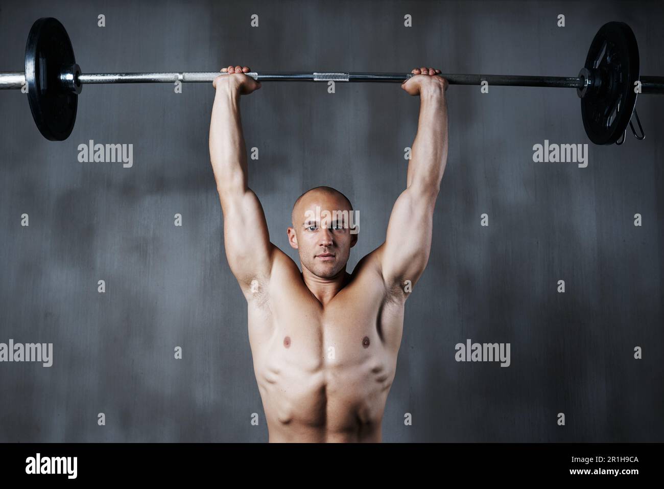 Fitness, portrait man and weightlifting with barbell for arm workout,  bodybuilding or exercise at gym. Fit, active and strong muscular  bodybuilder Stock Photo - Alamy