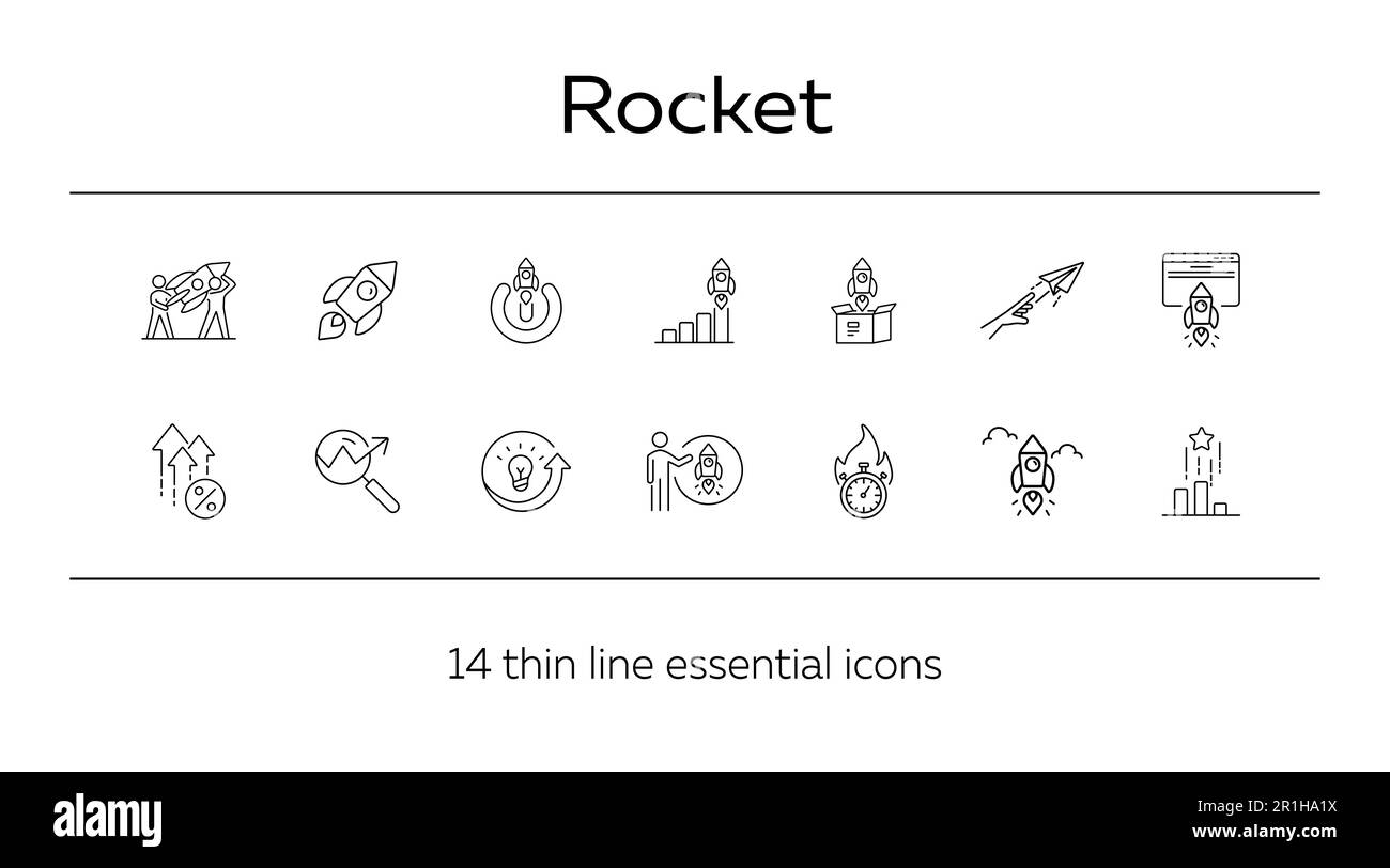 Rocket line icon set Stock Vector Image & Art - Alamy