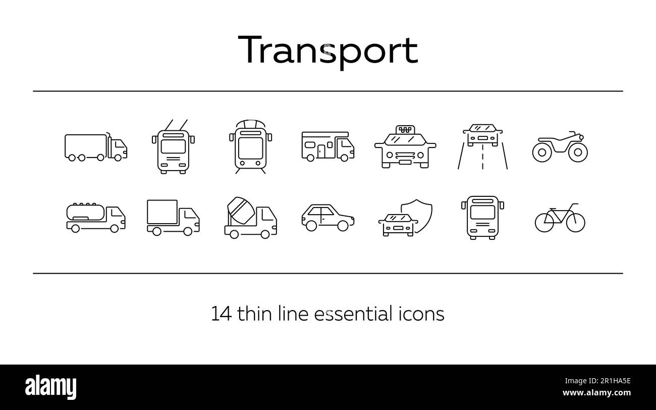 Transportation line icon set Stock Vector Image & Art - Alamy
