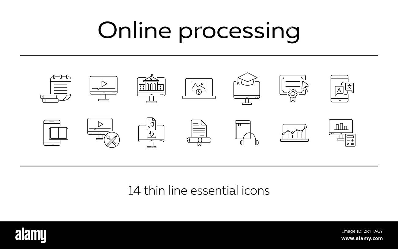 Online learning line icon set Stock Vector Image & Art - Alamy