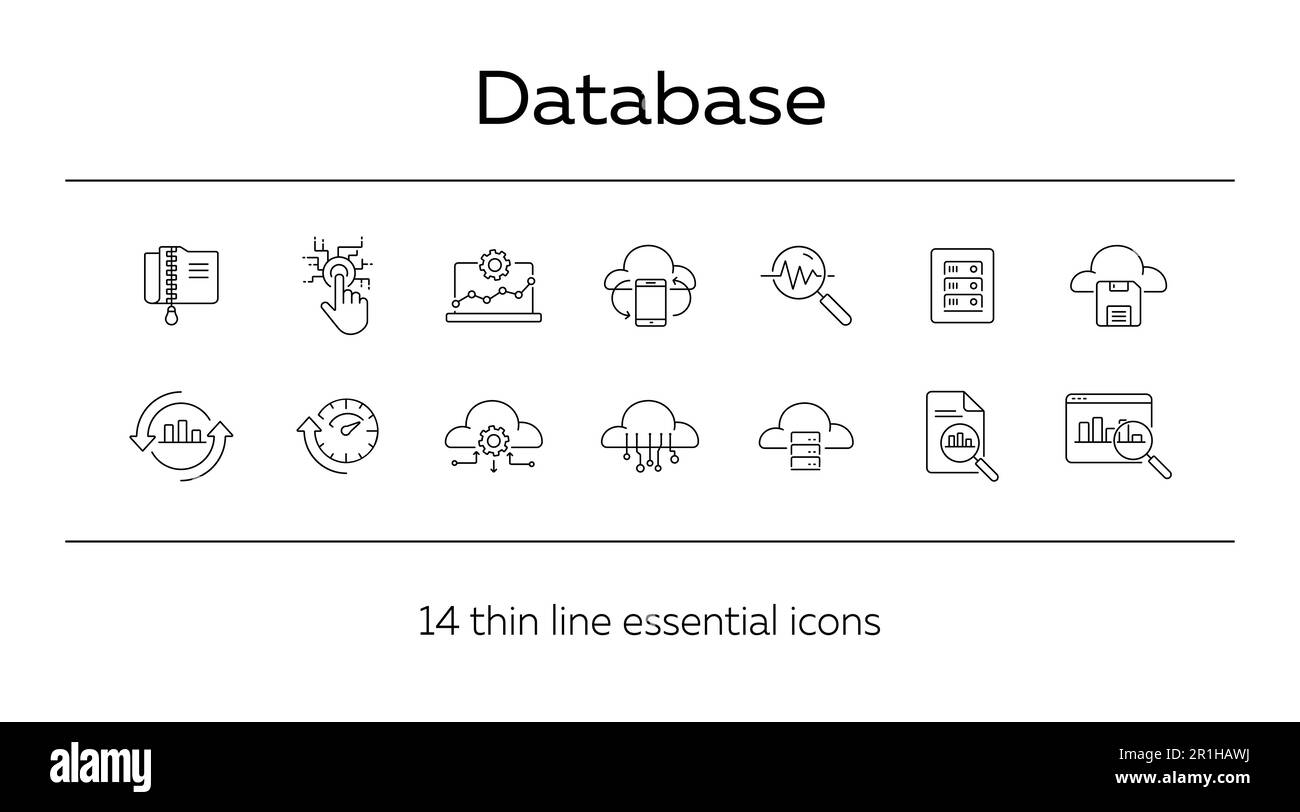 Data line icon set Stock Vector