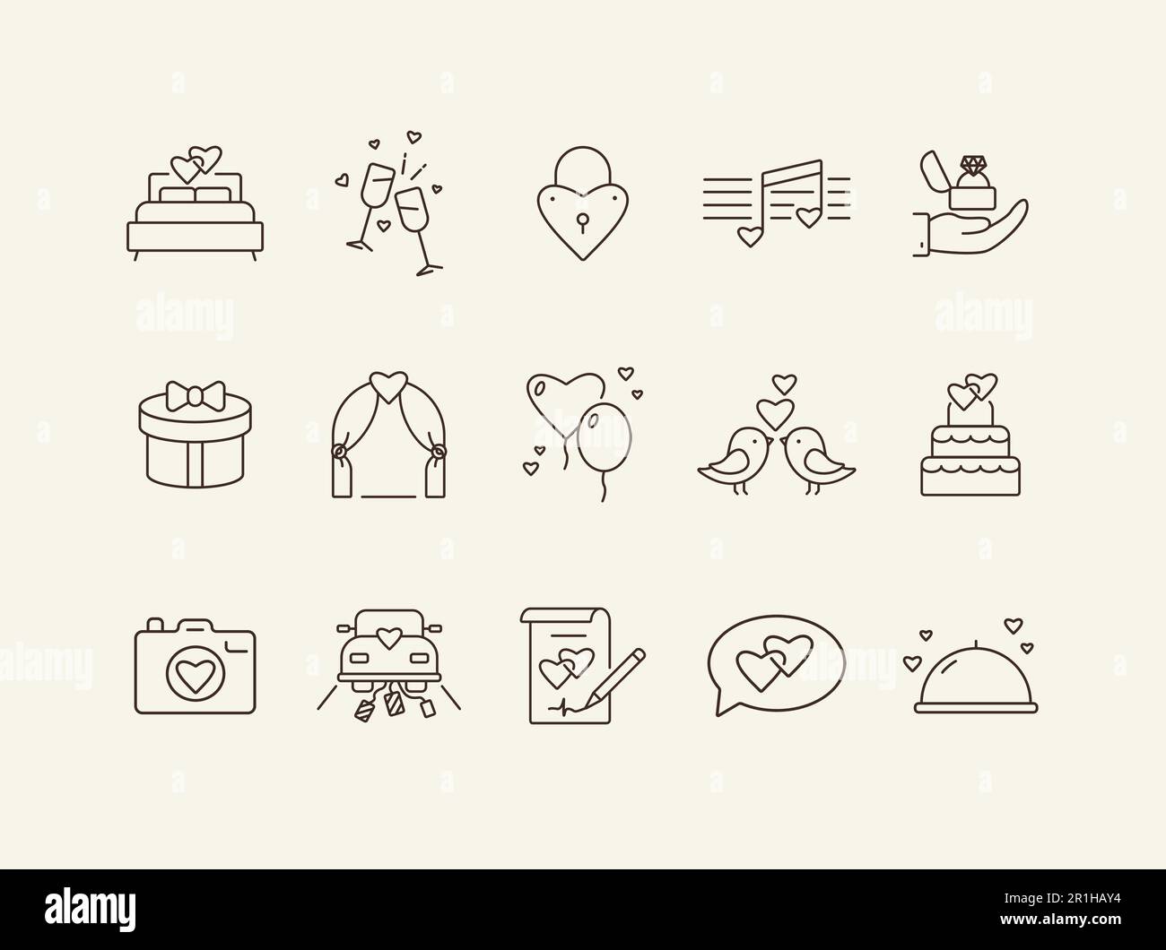 Marriage day line icons Stock Vector Image & Art - Alamy