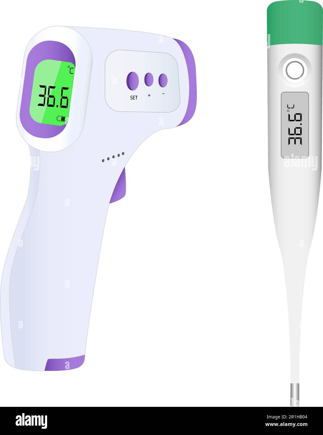 thermometer thermometer health and health care good temperature 36 degrees vector Stock Vector