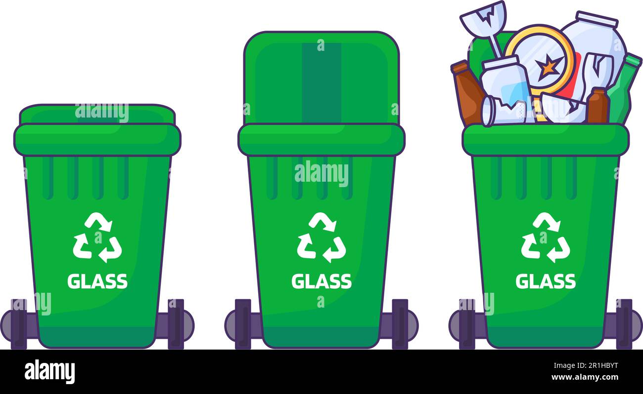 Set of containers with lid for storing, recycling and sorting used
