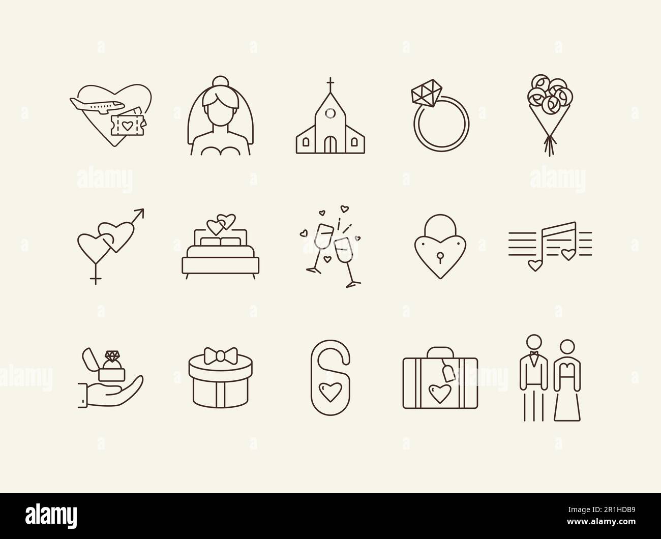 Wedding day icons Stock Vector Image & Art - Alamy