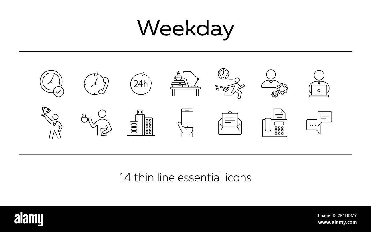 Weekday line icon set Stock Vector Image & Art Alamy