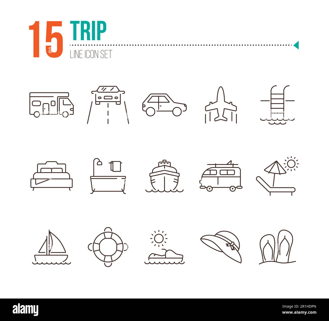 Camper van road trip sea Stock Vector Images - Alamy
