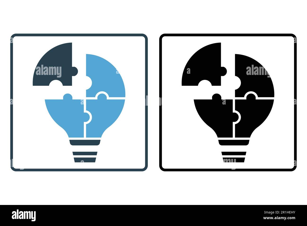 Problem solving icon illustration. Light bulb icon. icon related to idea, business. Solid icon style. Simple vector design editable Stock Vector