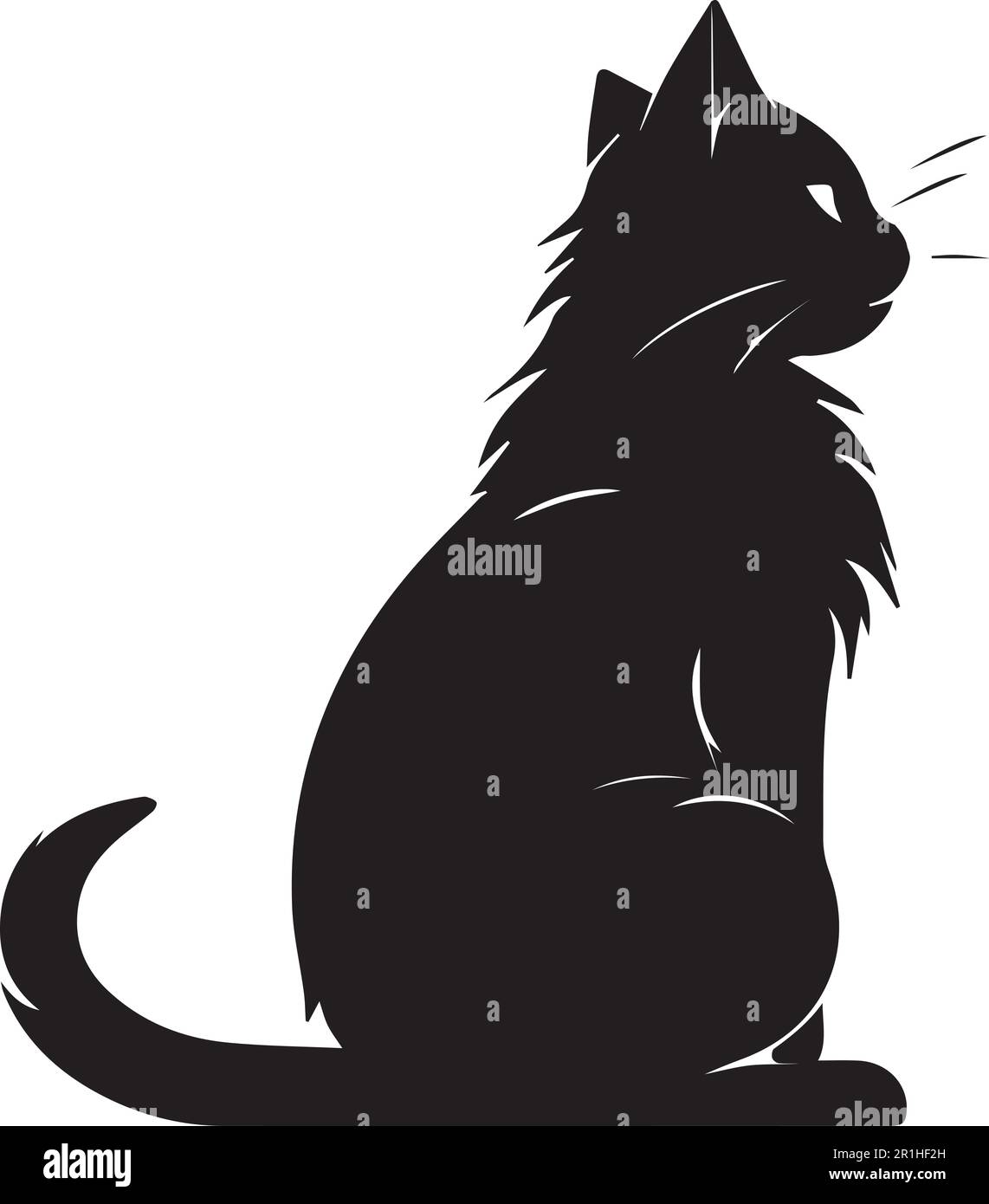 A black silhouette cat vector illustration. Stock Vector