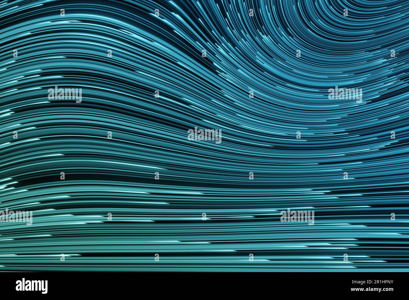 Blue and cyan neon light streaks with brighter ends flowing across the screen.Design element for web design backgrounds and slide show wallpapers Stock Photo