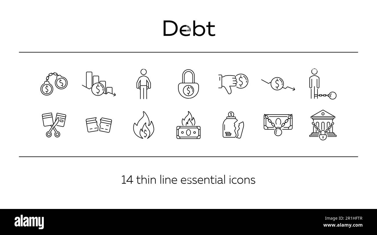 Debt icons Stock Vector